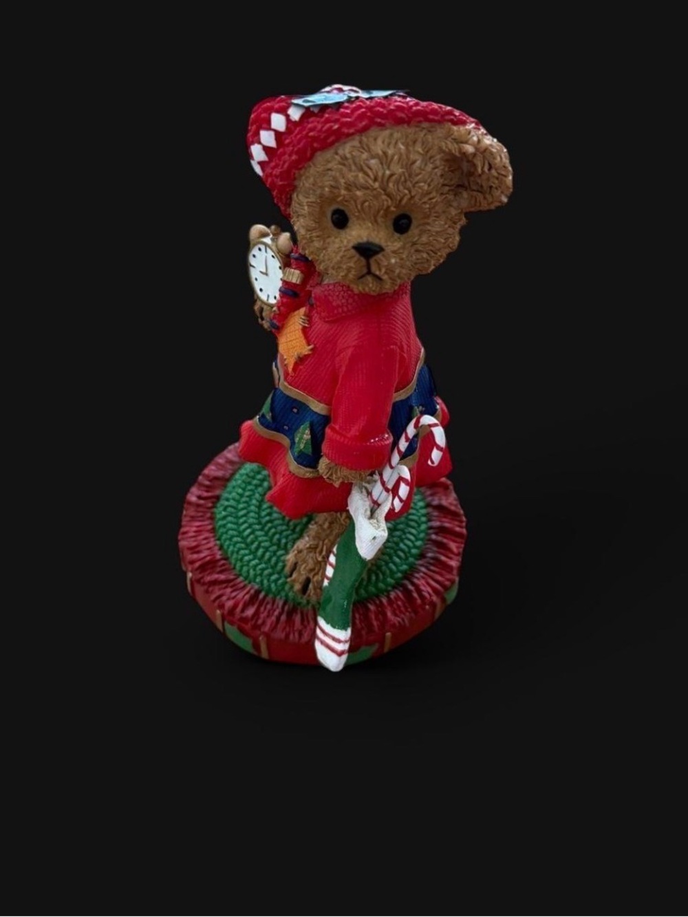 Home Interiors Kuddles Korner 2002 December Christmas Bear Figurine